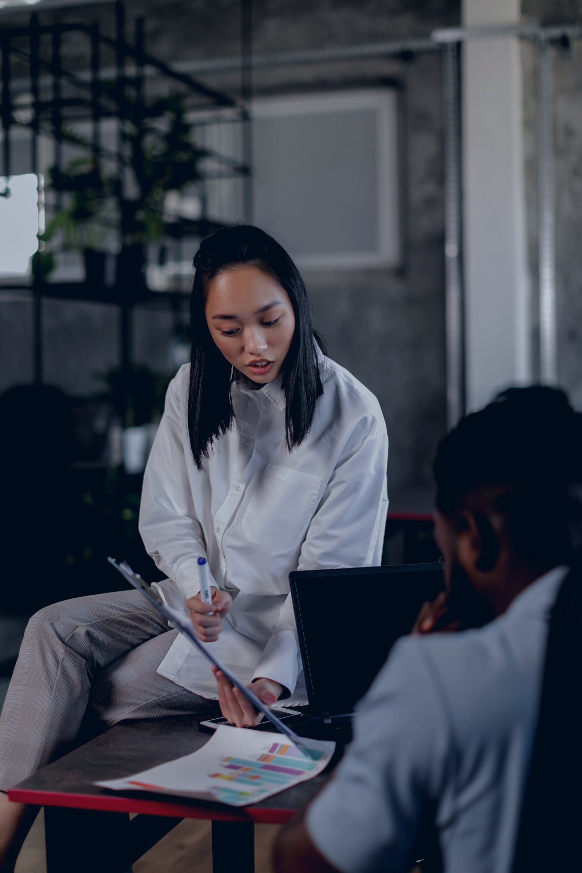 A Man and a Woman having a Meeting